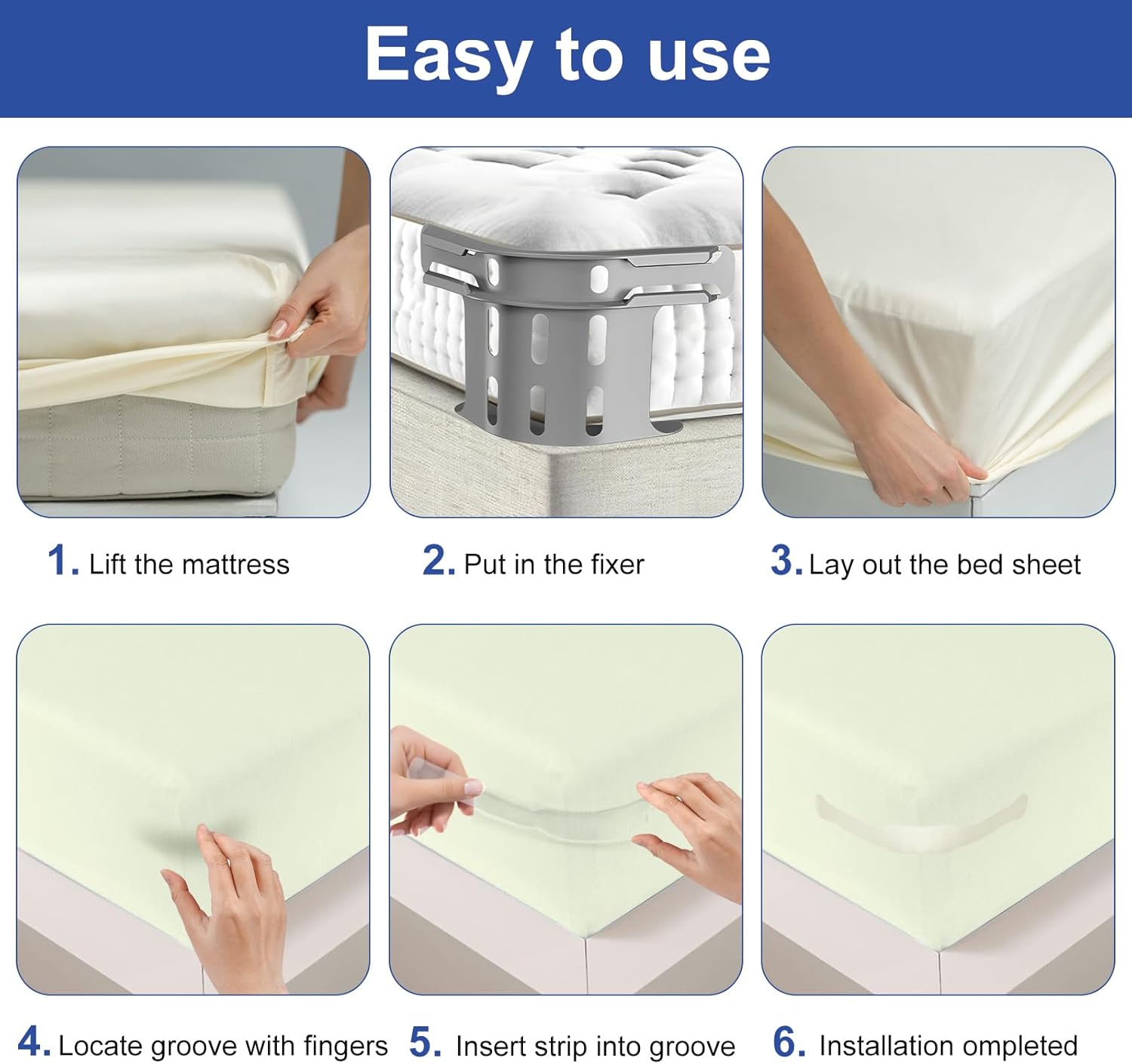 مجموعة تثبيت ملايات سرير 4 قطع - الصورة 12