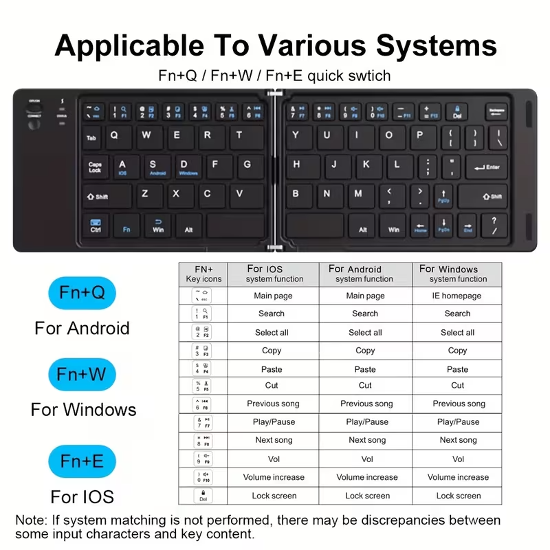 كيبورد بلوتوث ميني قابل للطي - الصورة 10