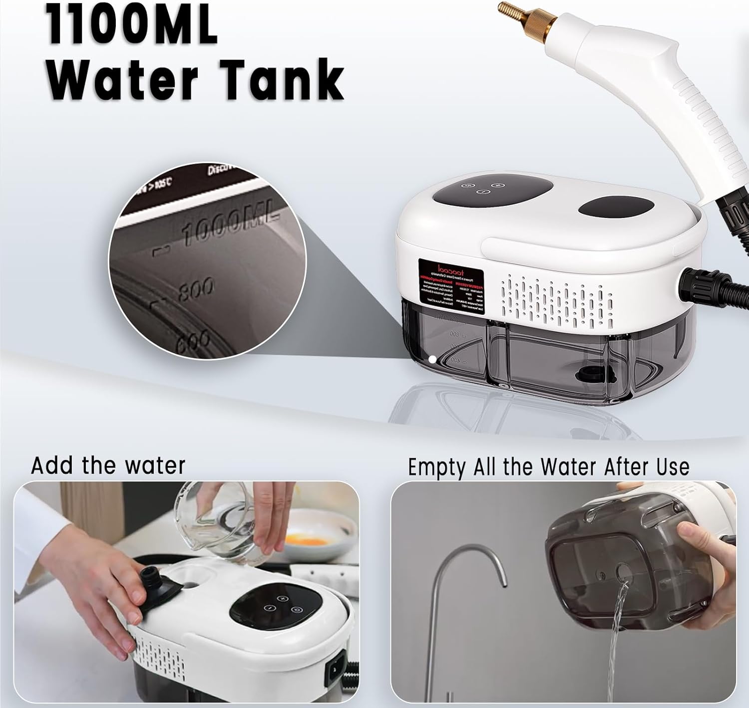 جهاز التنظيف والتعقيم بالبخار بقوة 2500 واط - الصورة 4