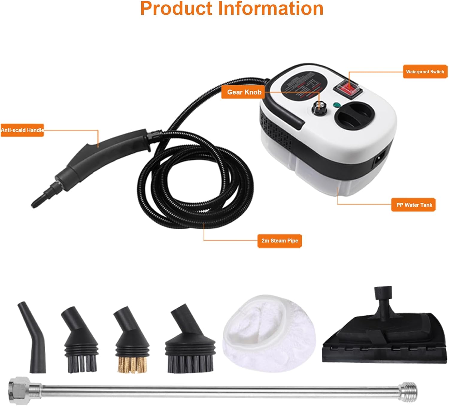 جهاز التنظيف والتعقيم بالبخار بقوة 2500 واط - الصورة 3