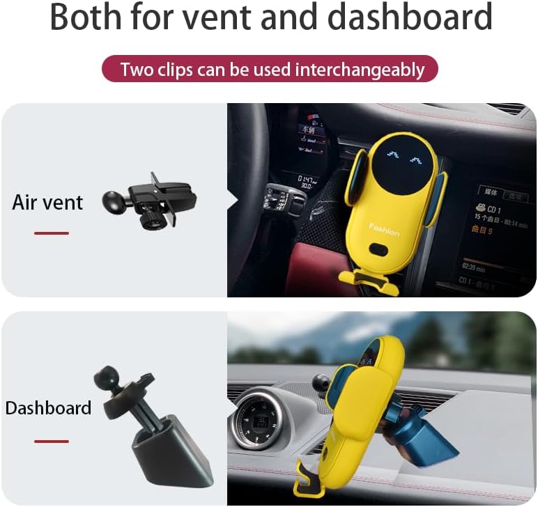 حامل وشاحن سيارة لاسلكي ذكي بمستشعر تلقائي - الصورة 7