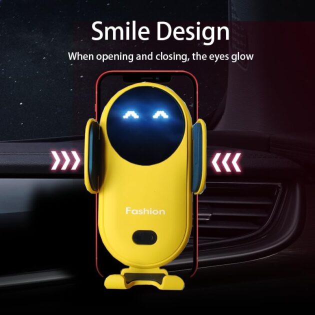 حامل وشاحن سيارة لاسلكي ذكي بمستشعر تلقائي