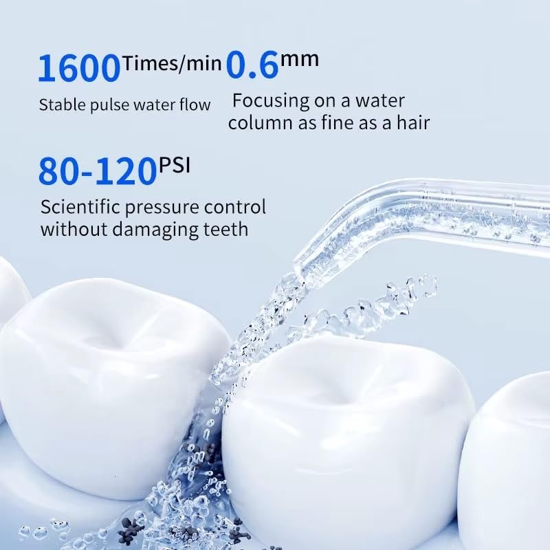 جهاز الخيط المائي اللاسلكي لتنظيف الأسنان 1600 نبضة – 3 أوضاع - الصورة 2